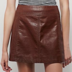 Free People Faux Leather Mini Skirt